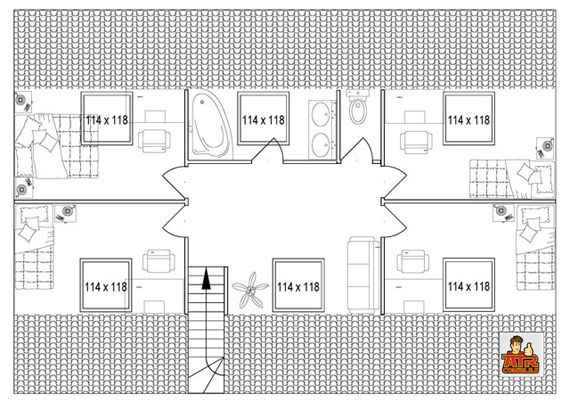 plan combles 2 chambres 1 salle de bain
