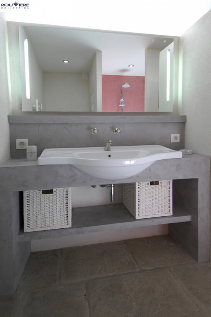 meuble salle de bain beton ciré