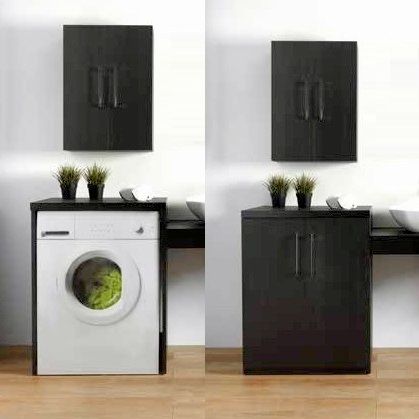 meuble machine à laver noir