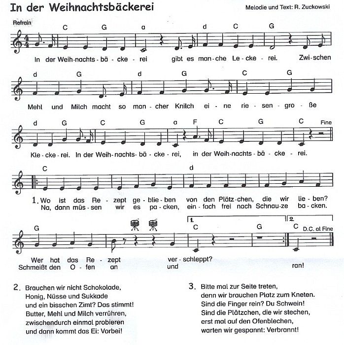 akkorde in der weihnachtsbäckerei