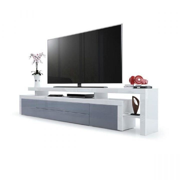 meuble tv blanc et gris