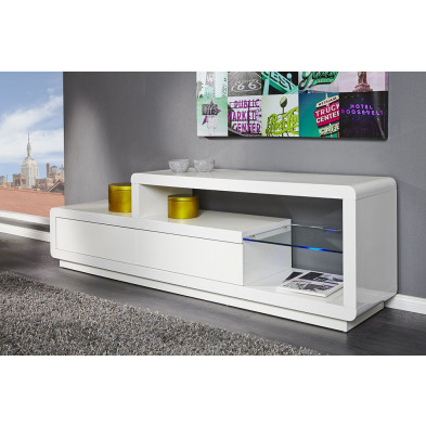 meuble tv blanc et doré