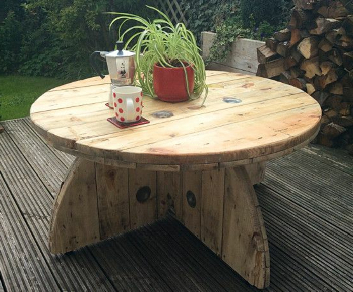 1001 + Idées Astuces Brico Pour Créer Une Table En Touret encequiconcerne Fabriquer Une Table De Jardin