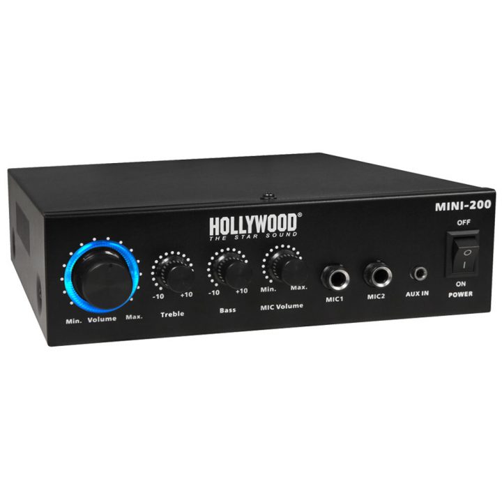 100W Karaoke Verstärker Mit Bluetooth, Hollywood Mini-200 concernant Meuble Tv Amplifié
