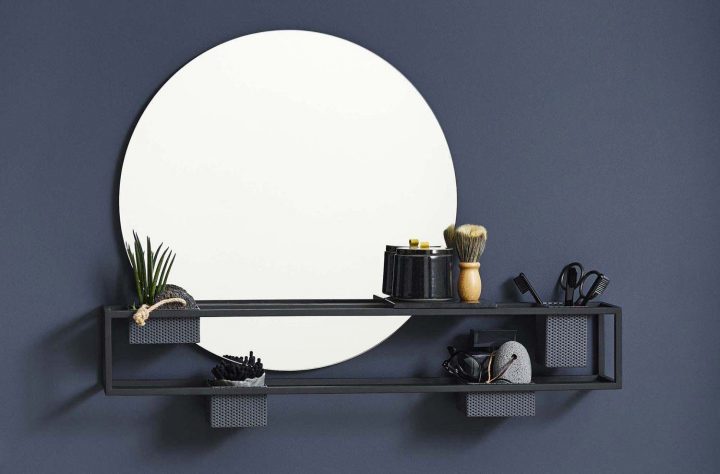 22 Idées Déco De Miroir Avec Rangement Ou Étagère encequiconcerne Miroir Salle De Bain Avec Tablette Et Éclairage