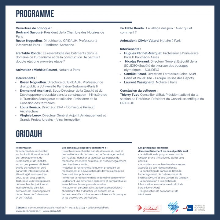 22 Janv // Colloque Gridauh Et Chambre Des Notaires De Paris pour Chambre Des Notaires 44 22 Janv // Colloque Gridauh Et Chambre Des Notaires De Paris pour Chambre Des Notaires 44
