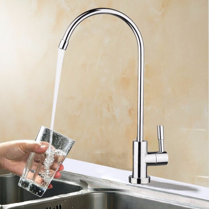 360°1/4Pouce Chrome Osmose Inverse Filtre Eau Robinet Lavabo intérieur Adoucisseur D Eau Robinet