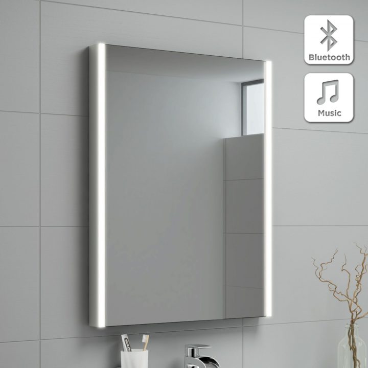 500X700Mm Lunar Illuminated Led Mirror & Bluetooth Speaker intérieur Miroir Salle De Bain Bluetooth