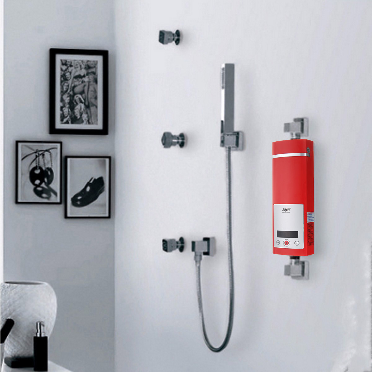 5500W Lcd Chauffe-Eau Electrique Réchauffeur Instantané Douche Évier Robinet dedans Chauffe Eau Instantané Pour Douche