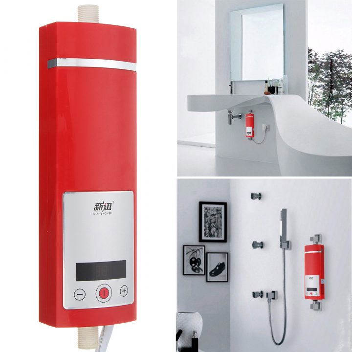 5500W Lcd Chauffe-Eau Electrique Réchauffeur Instantané Douche Évier Robinet destiné Chauffe Eau Instantané Douche