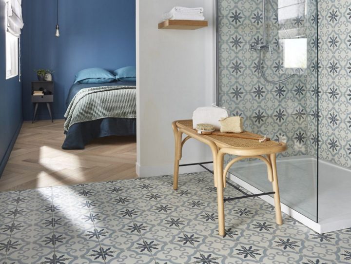 6 Salles De Bain, 1 Modèle De Carreaux De Ciment – Joli Place tout Stickers Salle De Bain Castorama