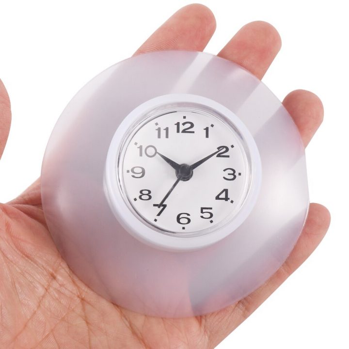 7.5 Cm Silicone Étanche Sucker Horloge Pour Cuisine Salle De à Minuteur Douche