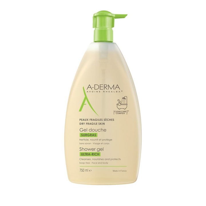 A-Derma Gel Douche Surgras Ultra Rich Shower Gel, Καθαρισμός Για Ξηρές  Επιδερμίδες 750Ml pour Aderma Gel Douche