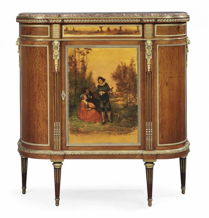 A French Ormolu-Mounted Mahogany And Vernis Martin Meuble avec Meubles Martin A French Ormolu-Mounted Mahogany And Vernis Martin Meuble avec Meubles Martin