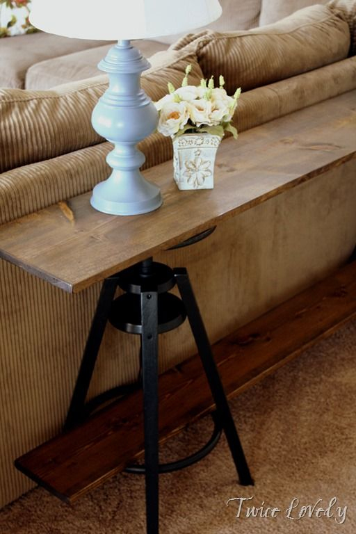 A Great Way To Use A Stool From Ikea | Meuble Derriere pour Console Derriere Canapé