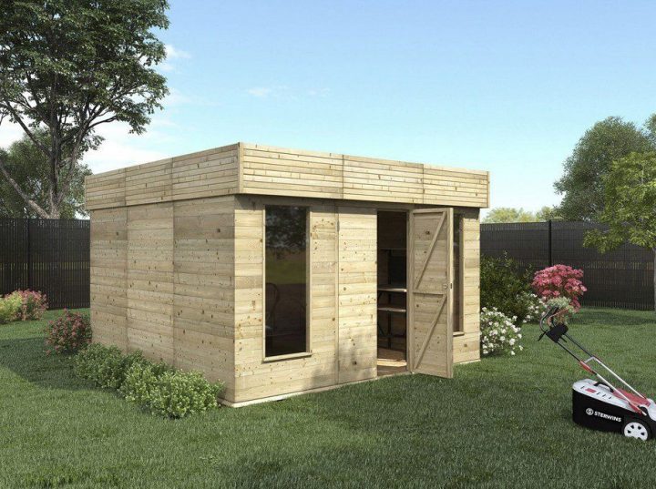 Abri Bois Hutta 7.43 M² Ep.15 Mm – Abri De Jardin Leroy à Incinérateur Jardin Leroy Merlin