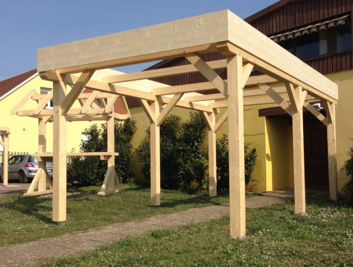 Abri Carport Toit Plat 1 Voiture | Toit Plat, Abri Bois intérieur Abris Jardin Toit Plat