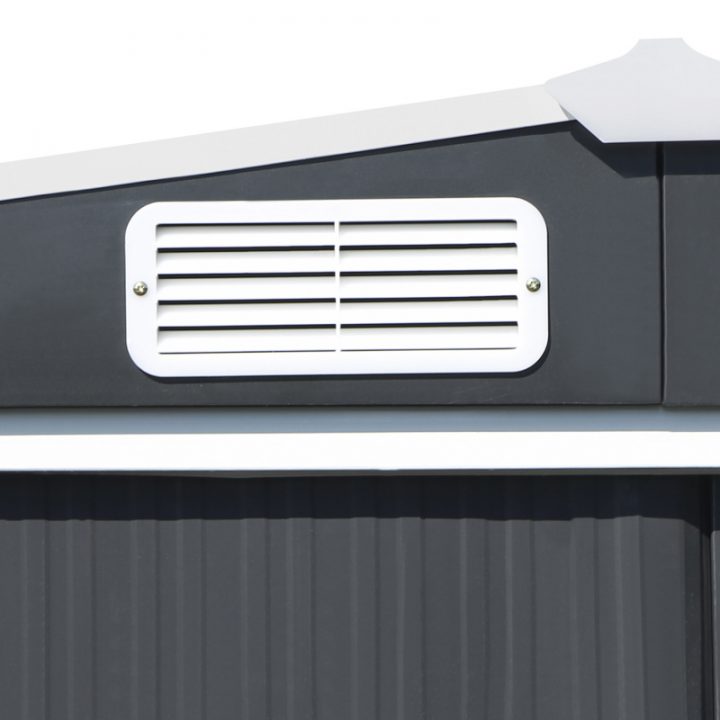 Abri De Jardin 5.3 M² Gris En Acier Galvanisé Avec Base pour Abri De Jardin Galvanisé Abri De Jardin 5.3 M² Gris En Acier Galvanisé Avec Base pour Abri De Jardin Galvanisé