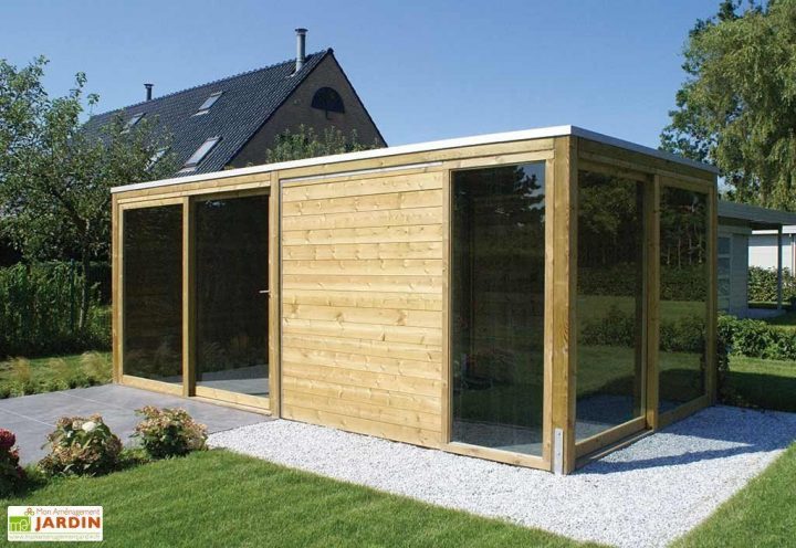 Abri De Jardin Bois + 2 Baies Vitrées Exterior (600X300Cm dedans Abri De Jardin Contemporain