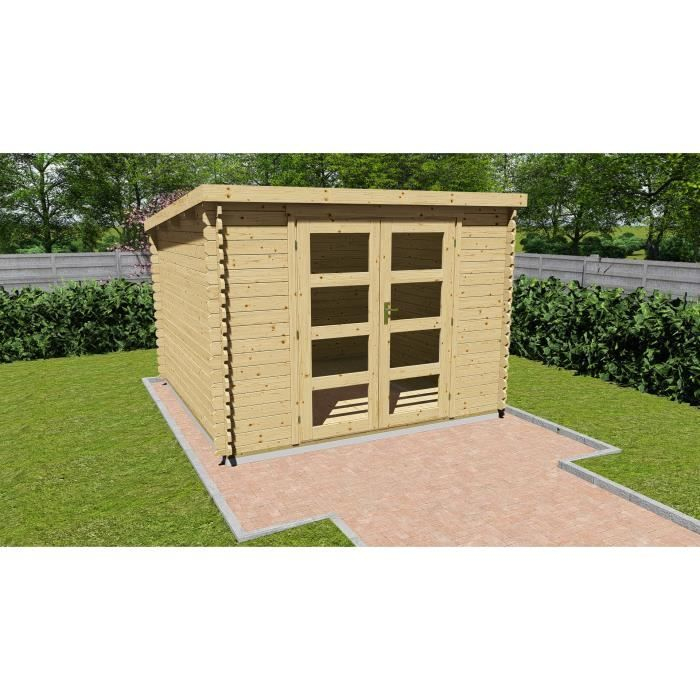 Abri De Jardin Bois Brut Fsc – Toit Plat – Surface 9,27M² encequiconcerne Abris Jardin Toit Plat