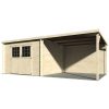 Abri De Jardin Bois Toit Plat + Auvent 18,31 M² Ep. 28 Mm tout Abri De Jardin Mr Bricolage