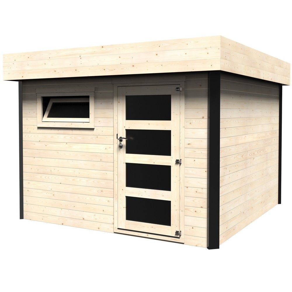 Abri De Jardin Bois Toit Plat Evan 10,30 M² Ep. 28 Mm serapportantà Abris De Jardin Toit Plat