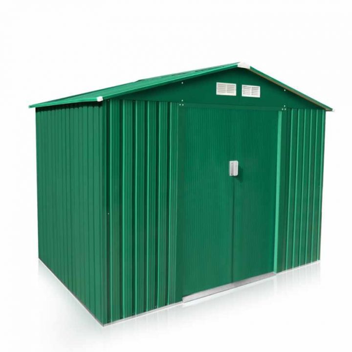 Abri De Jardin Box Metal Vert Rangement Outils Cabane intérieur Cabane Jardin Metal