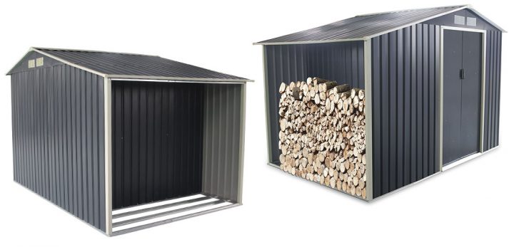 Abri De Jardin + Bûcher En Métal 8,7M² Gris Anthracite destiné Abri Jardin Oogarden