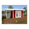 Abri De Jardin Design De 10M2 Avec Extension 175Cm Rouge tout Abri Jardin 10M2