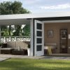 Abri De Jardin Design Toit Plat Avec Auvent - Abri Bois De 10 À 15 M² Nea  Concept intérieur Abris De Jardin Toit Plat