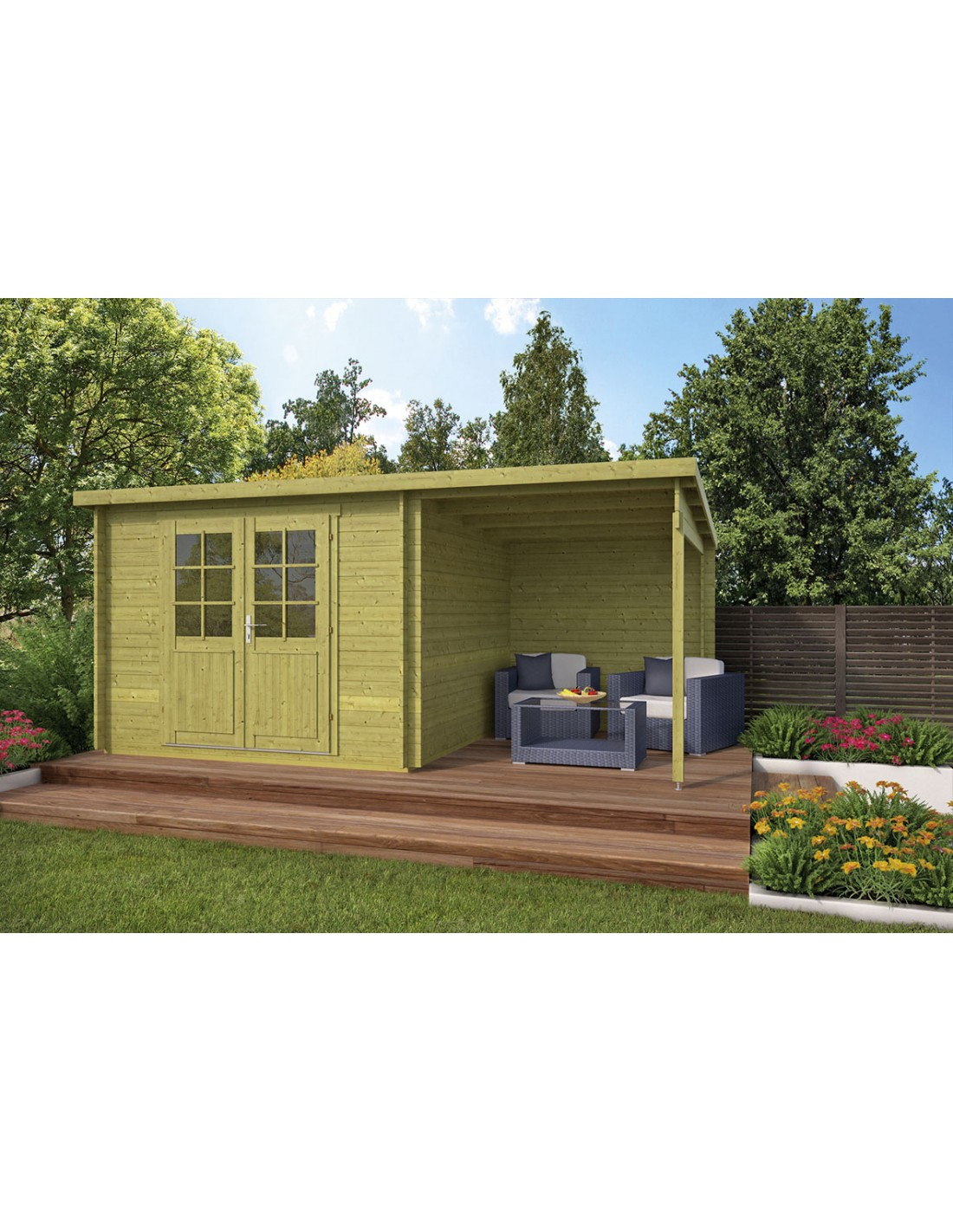Abri De Jardin En Bois À Toit Plat serapportantà Abris De Jardin Toit Plat