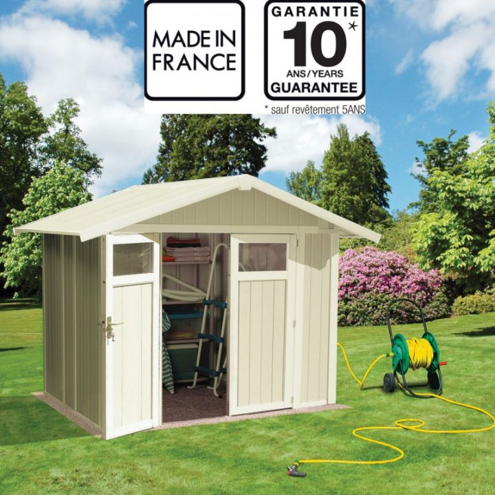 Abri De Jardin En Pvc 4,9M² Utility Blanc Et Gris Vert dedans Abri De Jardin Grosfillex
