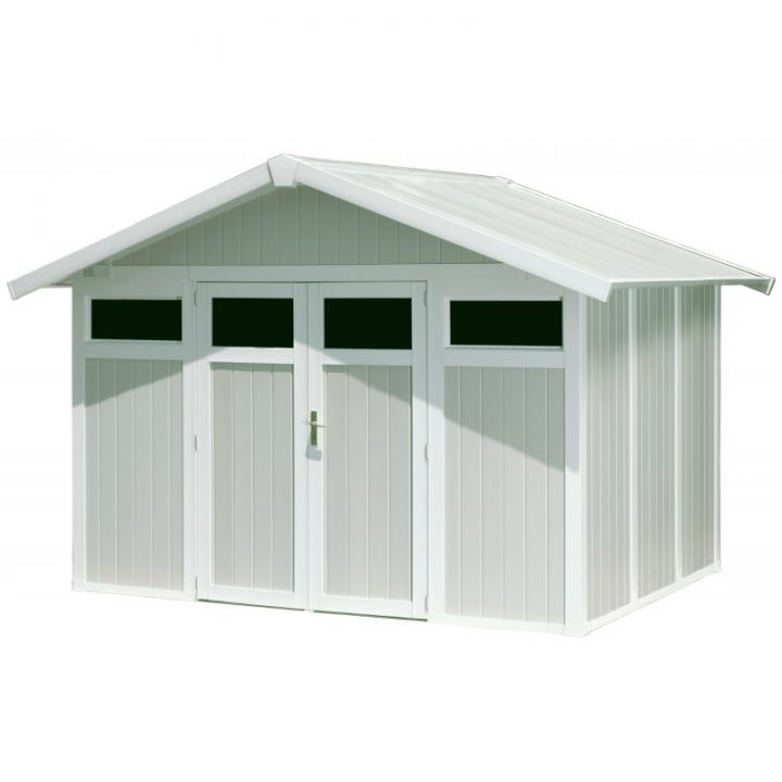Abri De Jardin En Pvc 7,53M² Utility Blanc Et Gris Vert intérieur Abris De Jardin Grosfillex