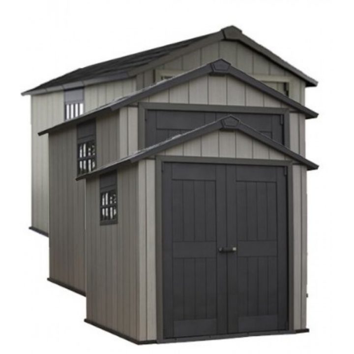 Abri De Jardin En Résine – 6,5 M² – Brossium 759 Gris encequiconcerne Abri De Jardin En Composite