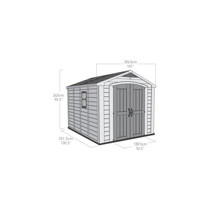 Abri De Jardin En Résine Sydney 8,08M² + Plancher Keter tout Abri De Jardin En Résine Sydney 8,08M² + Plancher Keter