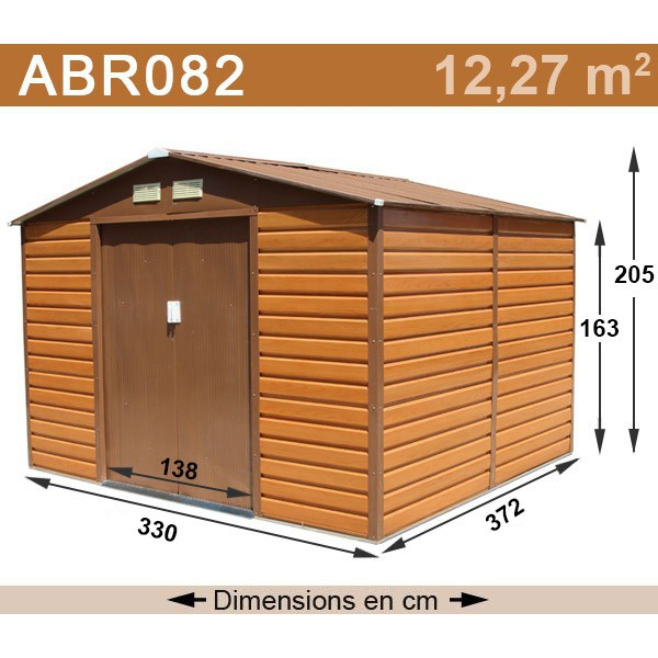 Abri De Jardin Métal 12,27 M2 Coloris Aspect Bois + Kit D tout Cabane Jardin Metal Abri De Jardin Métal 12,27 M2 Coloris Aspect Bois + Kit D tout Cabane Jardin Metal