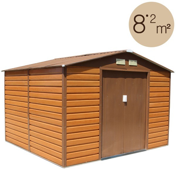 Abri De Jardin Métal 8,25 M2 Coloris Aspect Bois + Kit D dedans Trigano Abri De Jardin Abri De Jardin Métal 8,25 M2 Coloris Aspect Bois + Kit D dedans Trigano Abri De Jardin