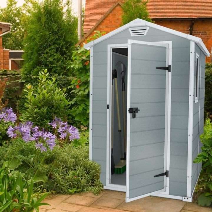 Abri De Jardin Résine Premium 46Sp Gris concernant Petit Abris De Jardin