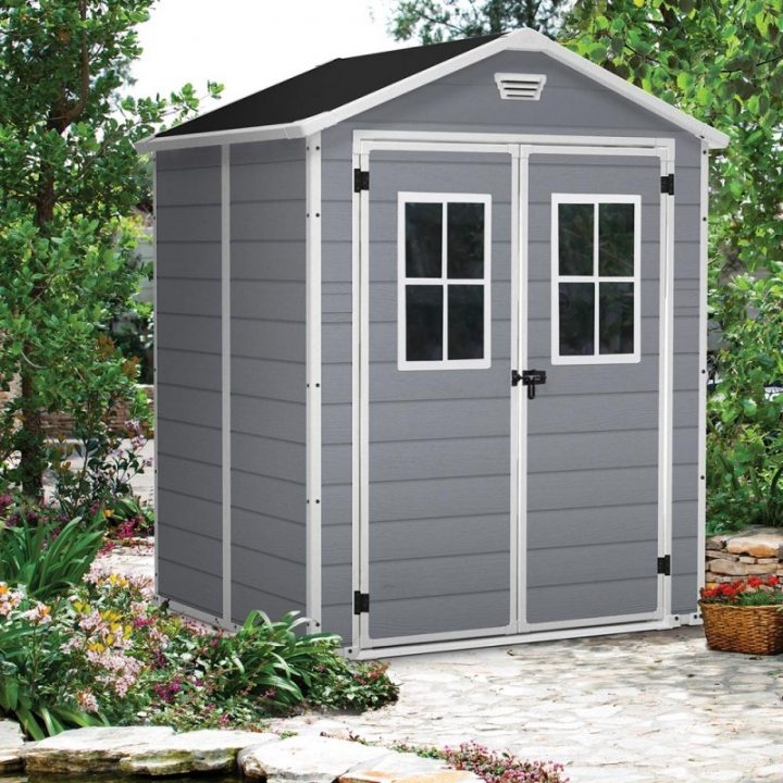 Abri De Jardin Résine Premium 65Dpf Gris encequiconcerne Abris Jardin Resine