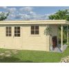Abri De Jardin Toit Plat Avec Appentis Foix 34Mm - 14,62M² Intérieur serapportantà Abris De Jardin Toit Plat