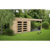 Abri De Jardin Traité Salerno 2998 + 2939X1998 Mm - Toit Plat tout Abris De Jardin Toit Plat