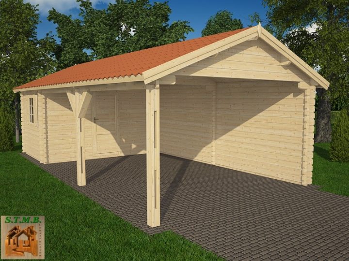 Abri De Voiture Ou Moto | Stmb-Construction-Chalets-Bois avec Bureau De Jardin En Kit