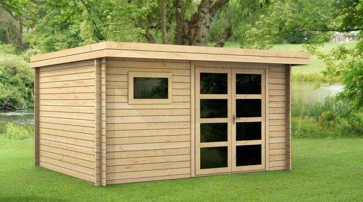 Abri En Bois Adret De 11,25 M² Et Toit Plat – Oogarden à Abris De Jardin Gardival