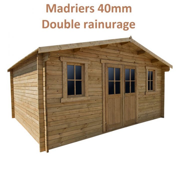 Abri En Bois Massif Sans Fenêtre 19,8M² Plus 40Mm Traité à Abri De Jardin 20M2 Castorama