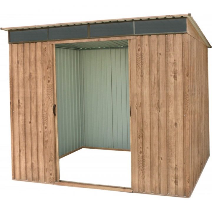 Abri En Métal Imitation Bois Skylight À Toit Plat 4,84M² serapportantà Peinture Abri De Jardin Abri En Métal Imitation Bois Skylight À Toit Plat 4,84M² serapportantà Peinture Abri De Jardin