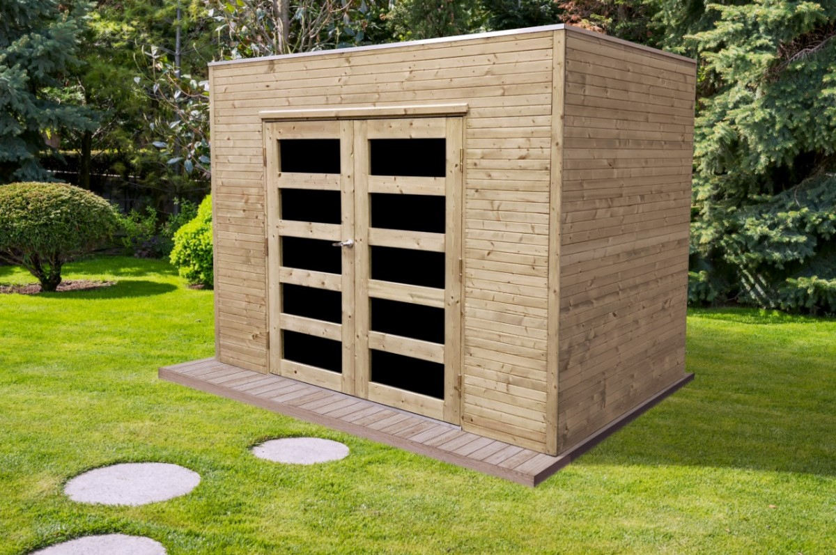 Abri Jardin Autoclave 5,94 M² Capri - Toit Plat avec Abris De Jardin Toit Plat