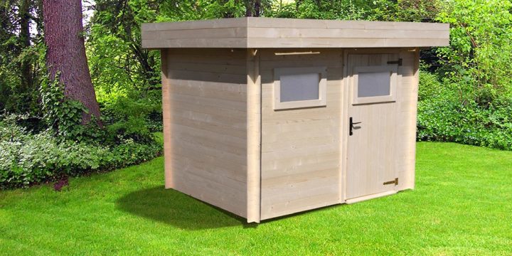 Abri Jardin Bois Toit Plat 13Mc Av Terrasse 4040B Avec dedans Abri De Jardin En Composite