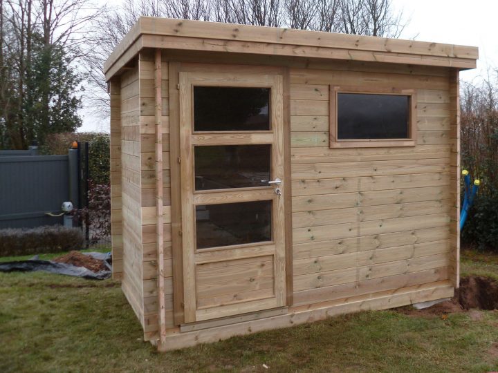 Abri Jardin Contemporain En Bois Autoclave Avec Toiture En destiné Plan Abri De Jardin En Bois Gratuit