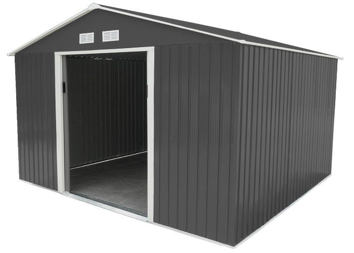 Abri Métal 10 M2 Gris + Kit D'Ancrage Offert – Oogarden à Abri Jardin Oogarden