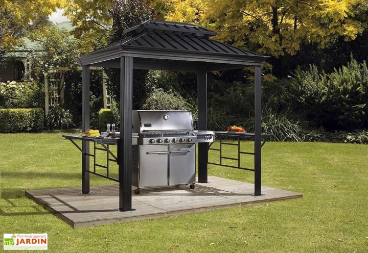 Abri Pour Barbecue Aluminium Et Acier Galvanisé Messina 2 pour Abri De Jardin En Longueur